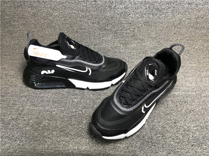 New Men Nike Air Max 2090 Black White Swoosh Running Shoes